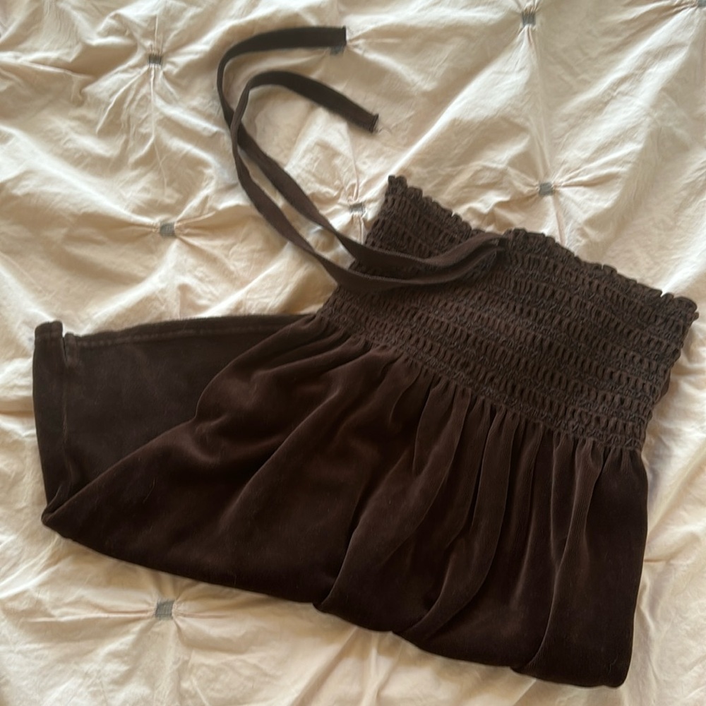Brown Velour Juicy Couture Strapless Dress